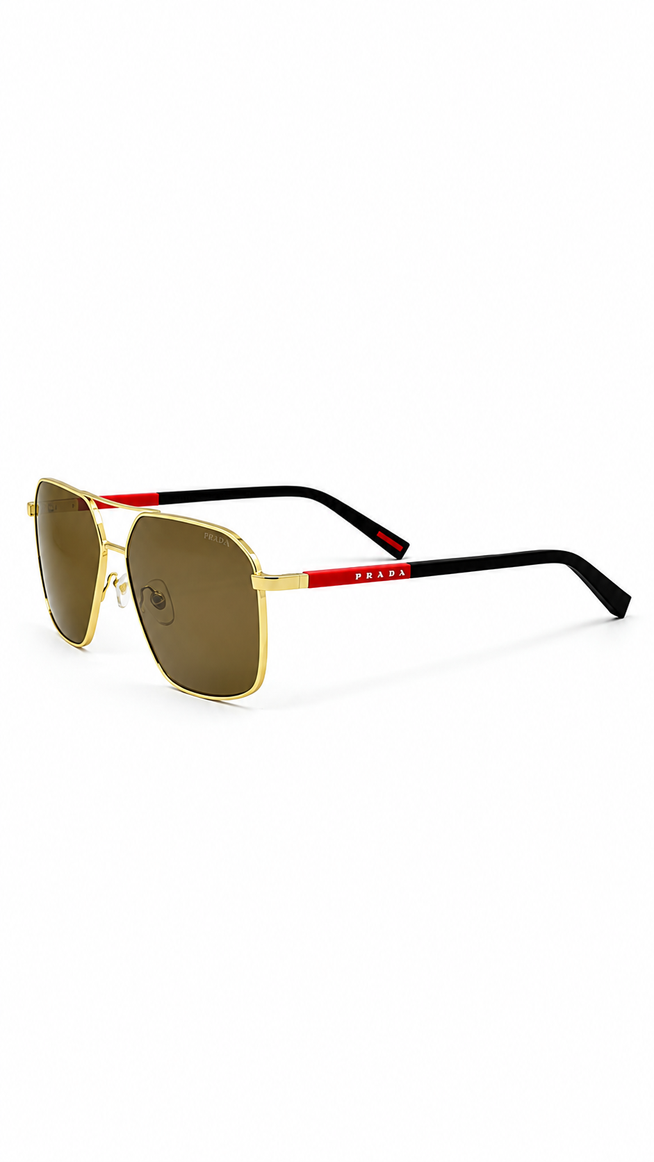 Prada Linea Rossa SPS 50A Sunglasses – Gold Frame / Brown Lenses (60-14-145)