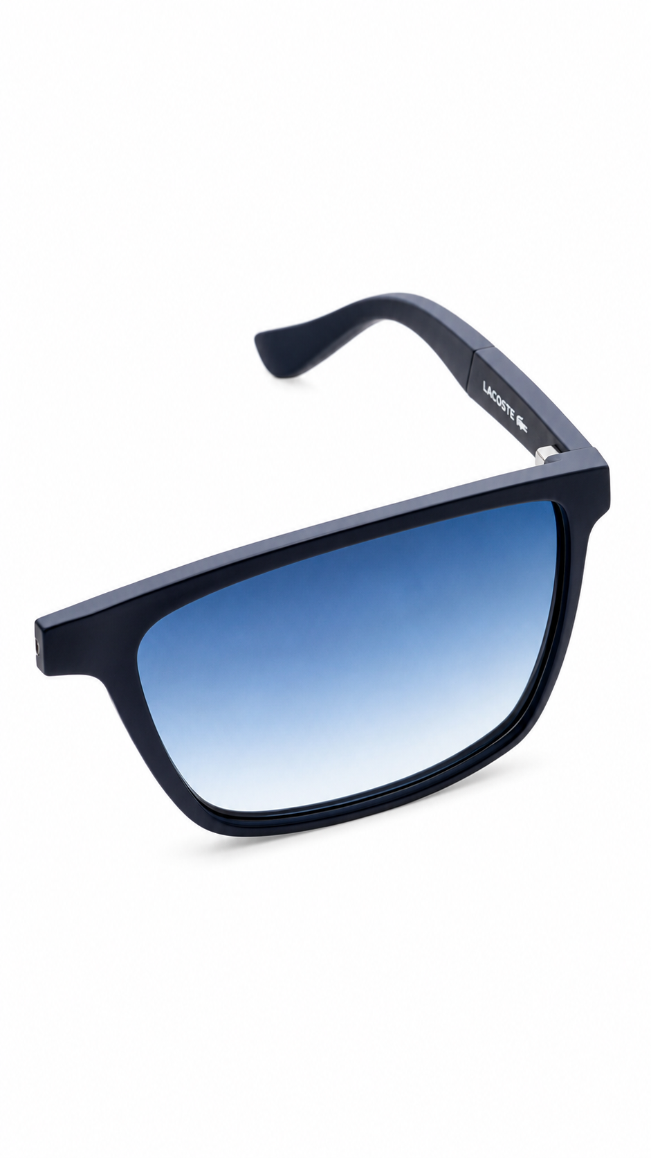 Lacoste Rectangular Matte Navy Sunglasses – Blue Gradient Lenses (56-16-140)