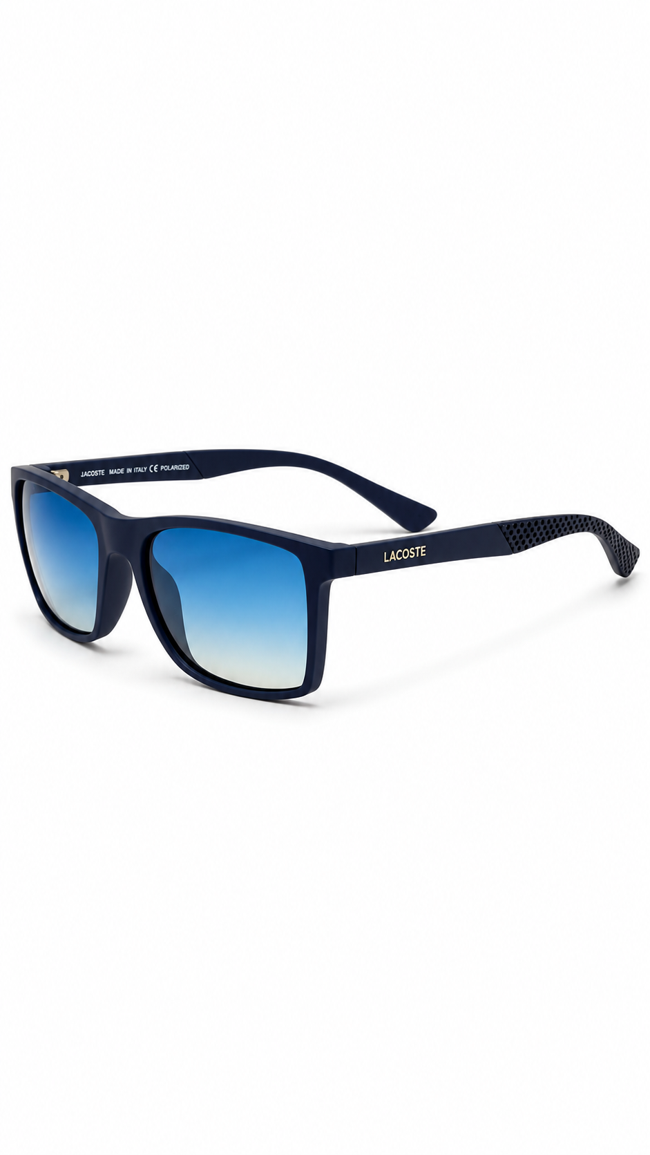 Lacoste Rectangular Matte Navy Sunglasses – Blue Gradient Lenses (56-16-140)