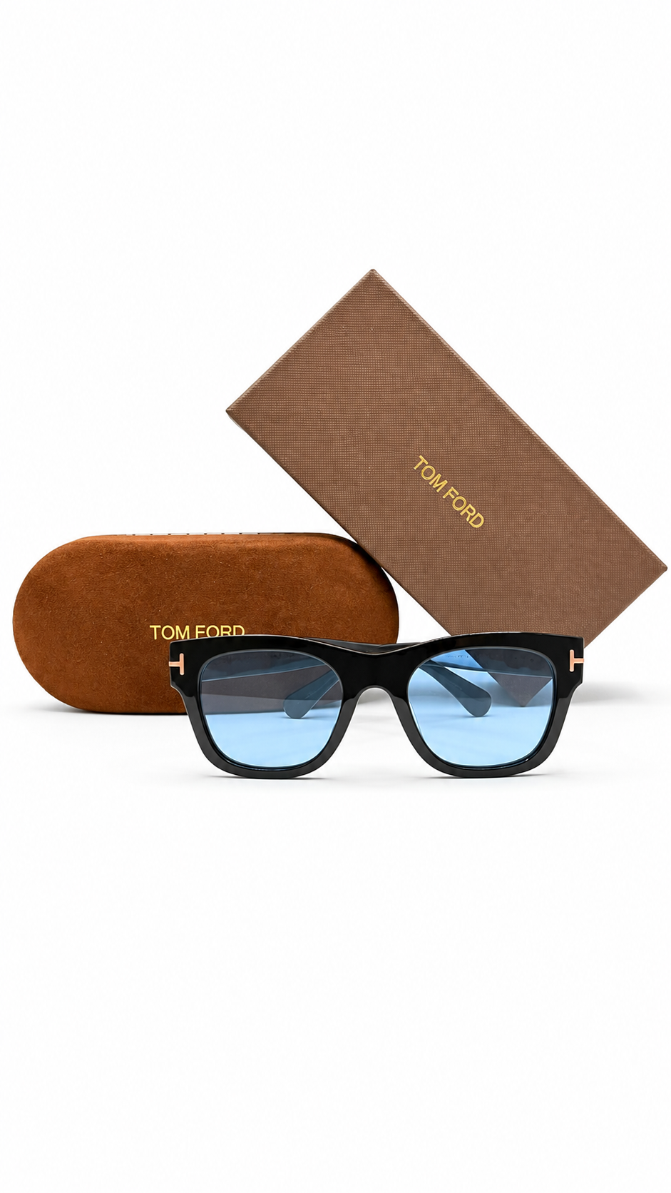 Tom Ford Emma-02 TF1314 01A Square Sunglasses – Black with Blue Lenses