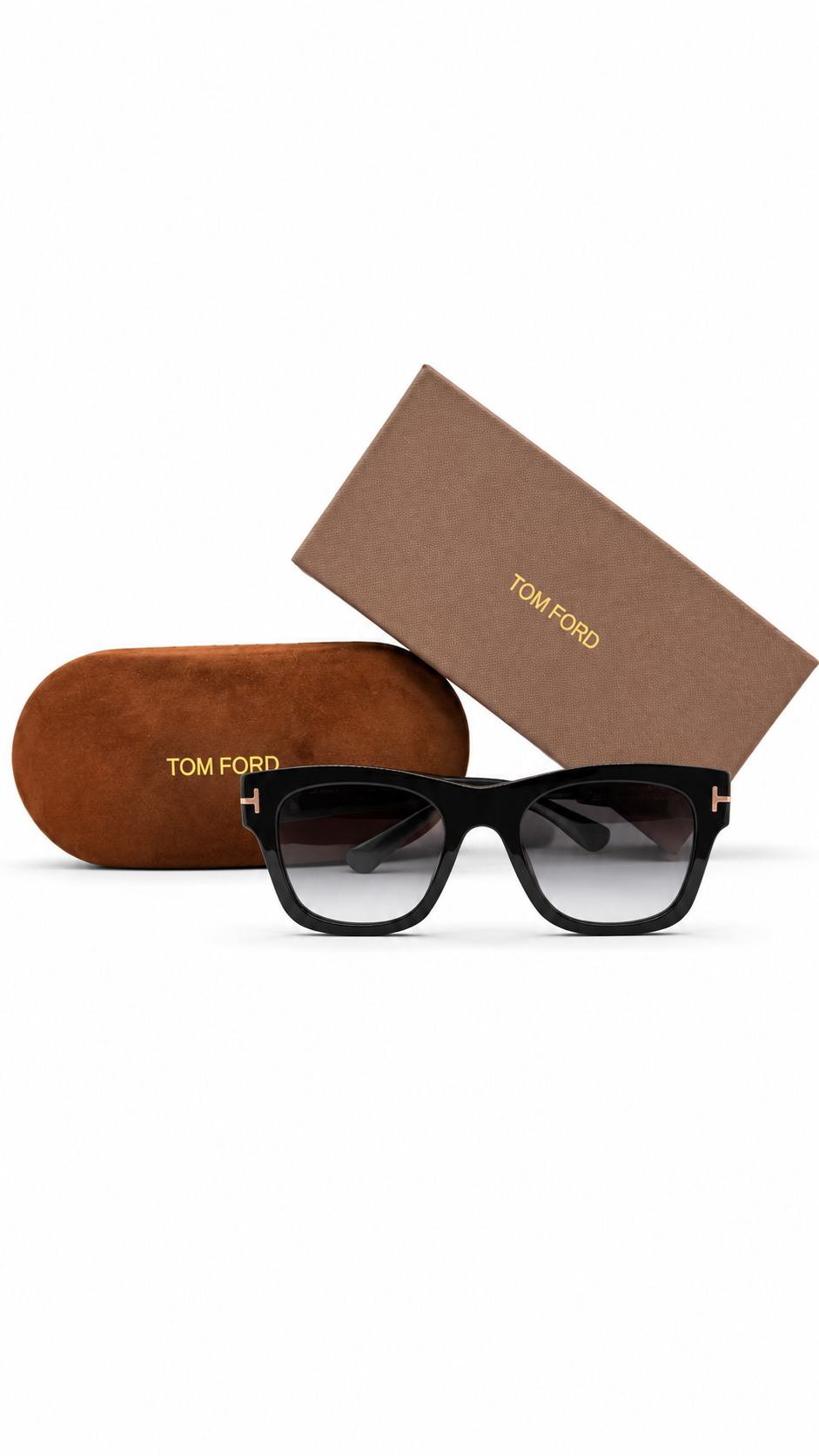 Tom Ford Emma-02 TF1314 01A Square Sunglasses – Black with Smoke Gradient Lenses