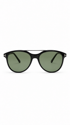 Tom Ford Damian-02 FT1098 01A Aviator Sunglasses – Black with Green Lenses