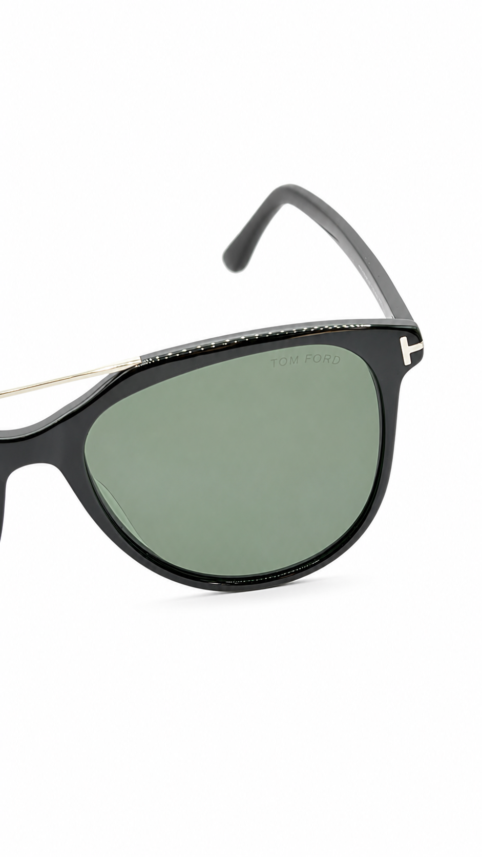 Tom Ford Damian-02 FT1098 01A Aviator Sunglasses – Black with Green Lenses
