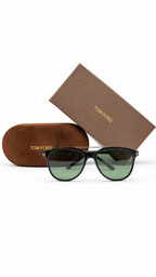 Tom Ford Damian-02 FT1098 01A Aviator Sunglasses – Black with Green Lenses