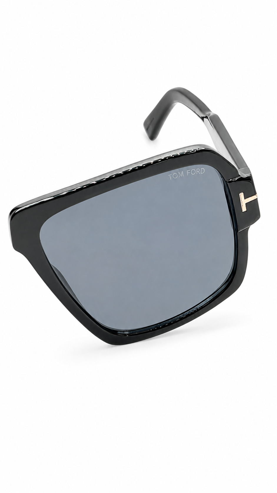 Tom Ford Camden TF933 01A Flat Top Navigator Sunglasses – Black / Grey Lenses