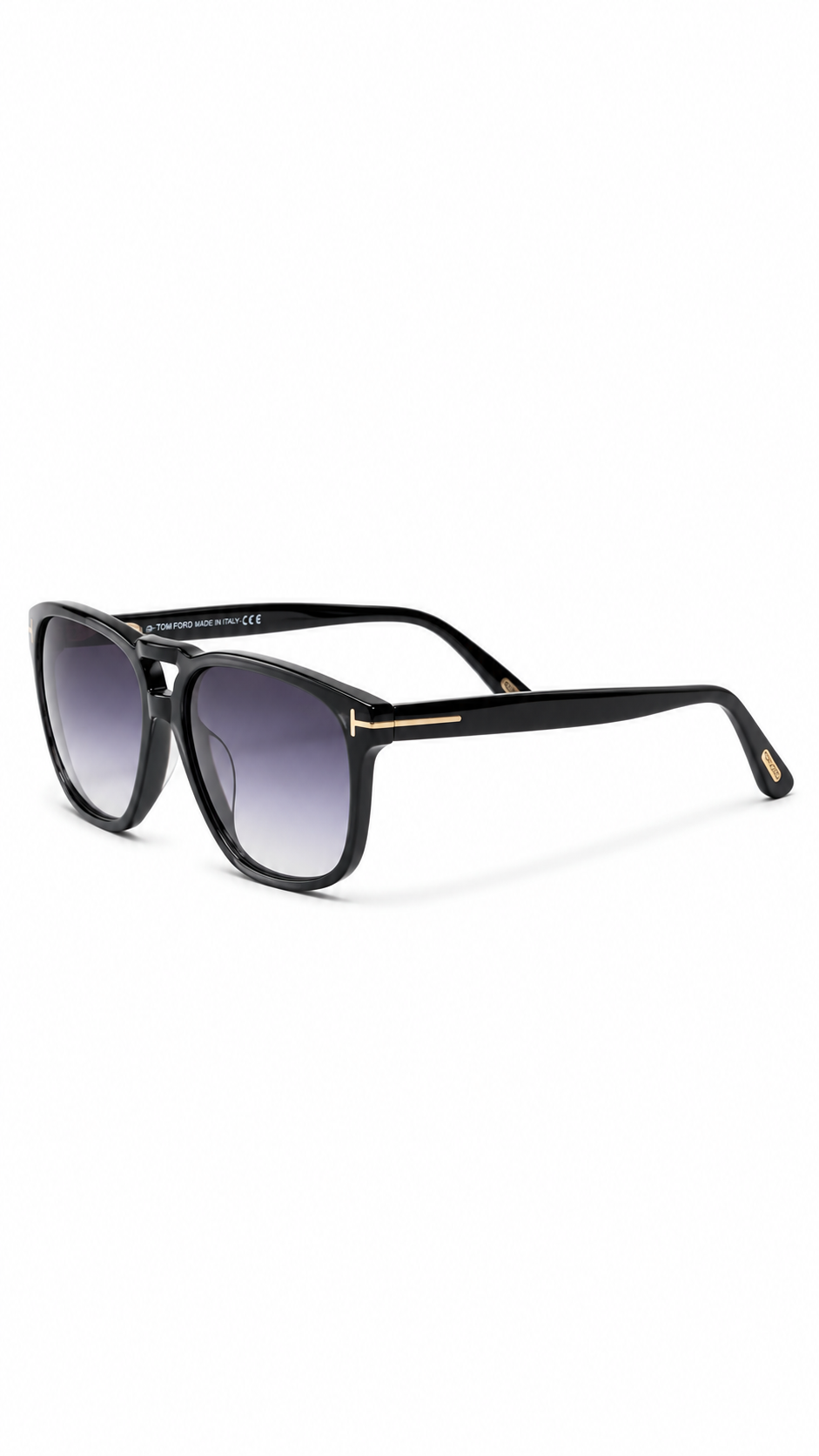 Tom Ford Pierre-02 FT1000 01B Aviator Sunglasses – Black Frame with Gradient Violet Lenses