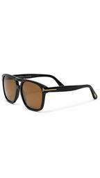Tom Ford Pierre-02 FT1000 01J Aviator Sunglasses – Black Frame with Brown Lenses