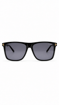 Tom Ford FT0832 01A Modern Square Sunglasses – Black Frame with Grey Lenses