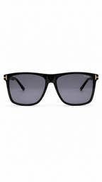 Tom Ford FT0832 01A Modern Square Sunglasses – Black Frame with Grey Lenses