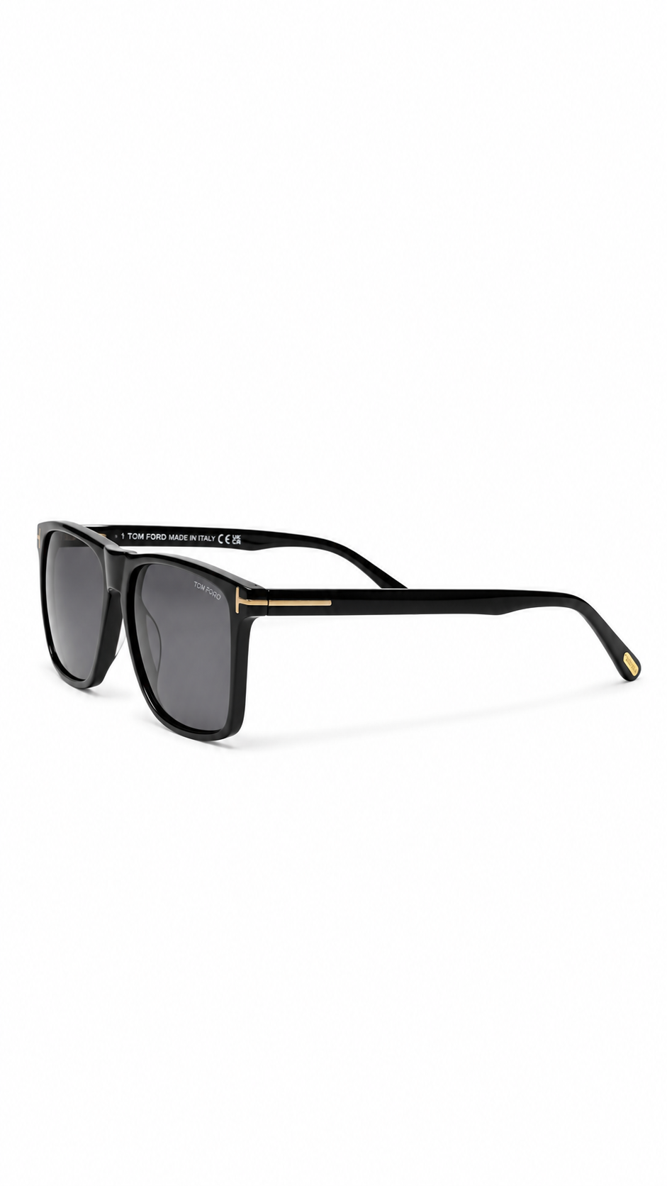 Tom Ford FT0832 01A Modern Square Sunglasses – Black Frame with Grey Lenses