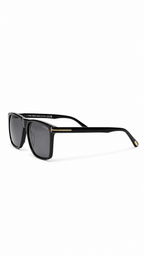 Tom Ford FT0832 01A Modern Square Sunglasses – Black Frame with Grey Lenses