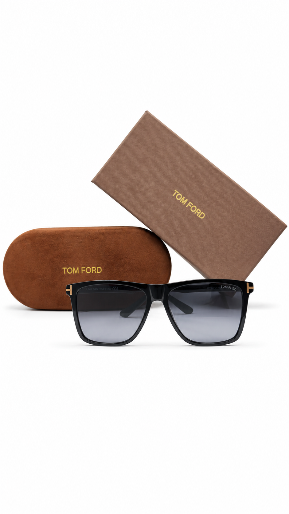 Tom Ford FT0832 01A Modern Square Sunglasses – Black Frame with Grey Lenses