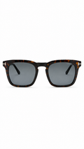 Tom Ford Dax TF751 052 Square Sunglasses – Dark Havana Frame with Grey Lenses