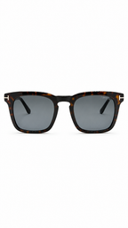 Tom Ford Dax TF751 052 Square Sunglasses – Dark Havana Frame with Grey Lenses