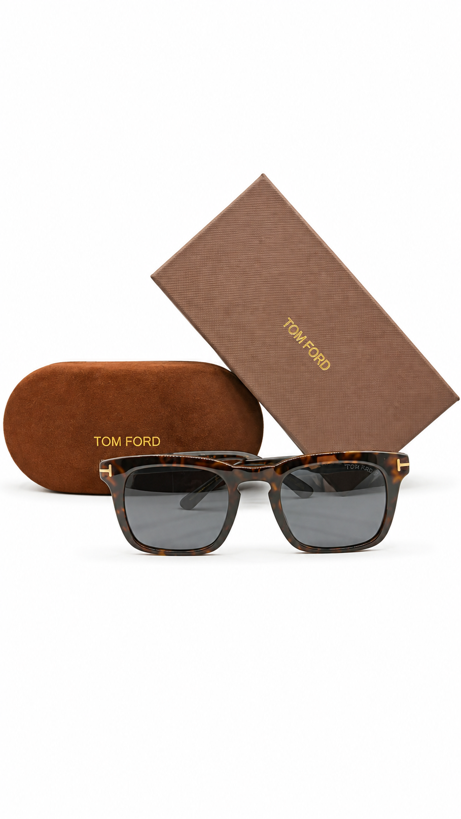 Tom Ford Dax TF751 052 Square Sunglasses – Dark Havana Frame with Grey Lenses