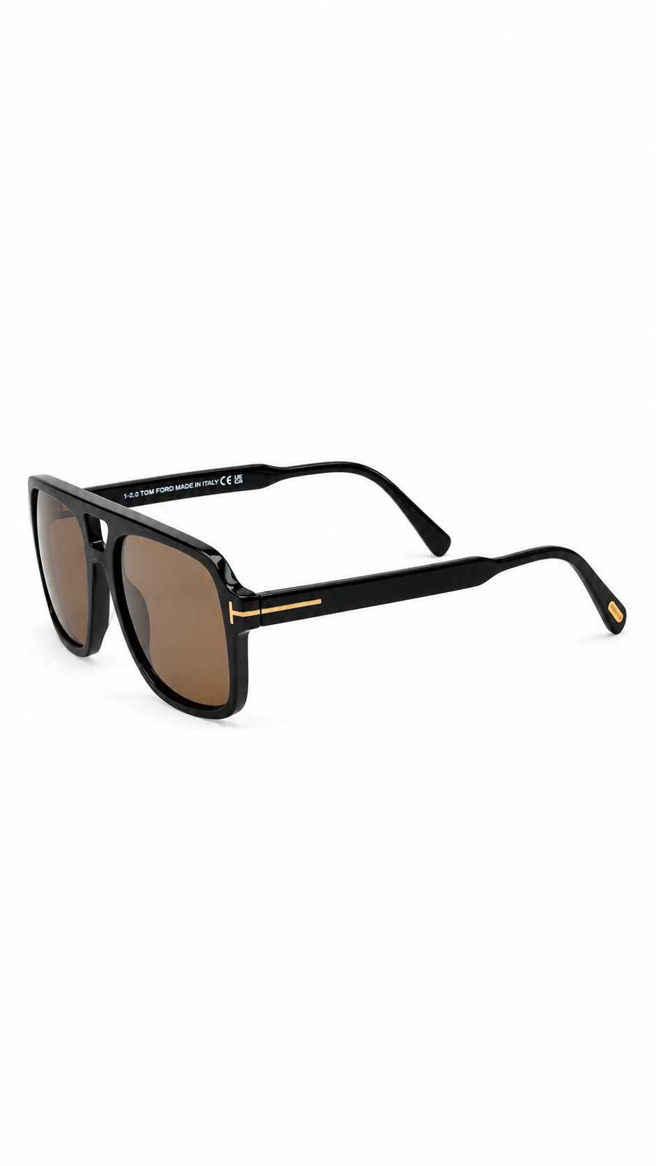 Tom Ford Falconer-02 FT0884 01H Aviator Sunglasses – Shiny Black Frame with Brown Lenses