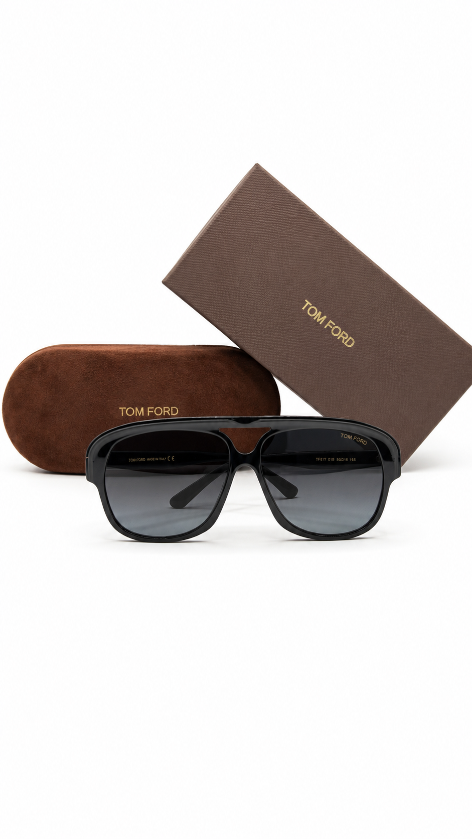 Tom Ford FT 1103 01 Shiny Black Aviator Sunglasses