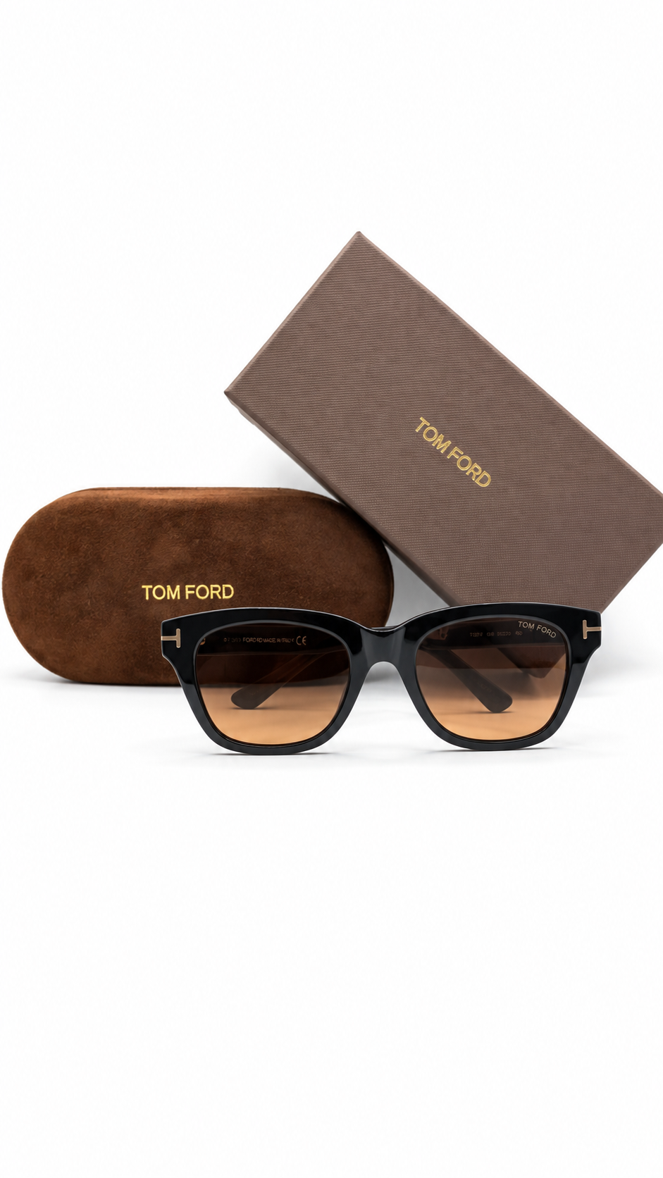 Tom Ford TF5178 001 Shiny Black Square Sunglasses