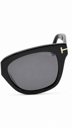 Tom Ford TF5178 001 Shiny Black Square Sunglasses – Dark Grey Lenses