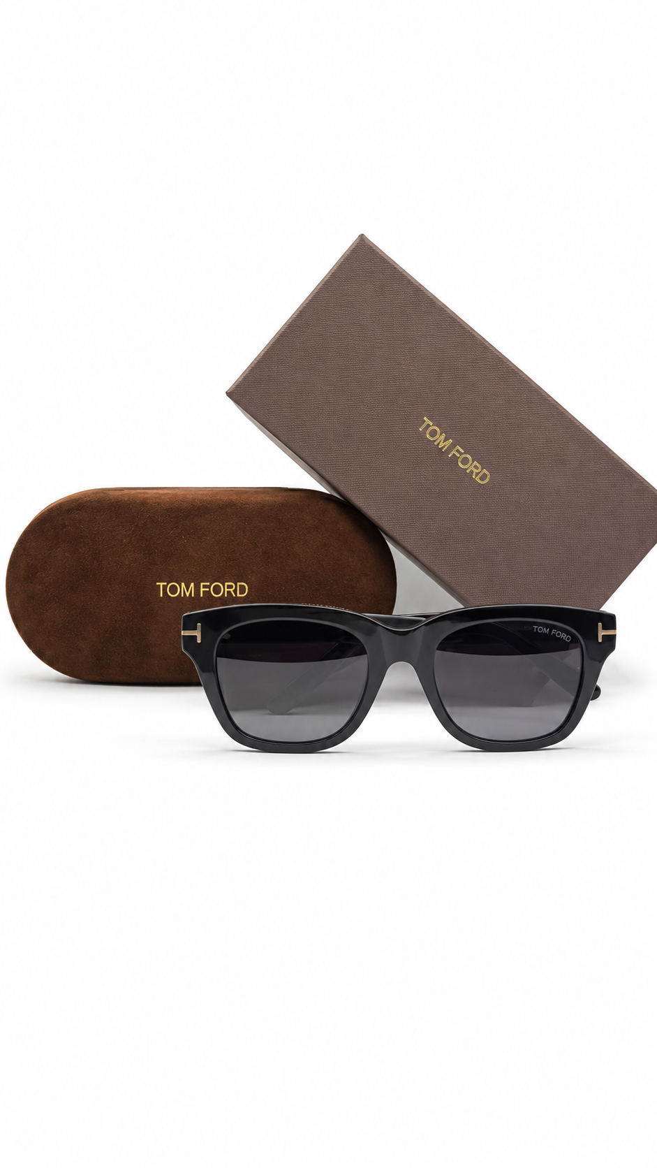 Tom Ford TF5178 001 Shiny Black Square Sunglasses – Dark Grey Lenses