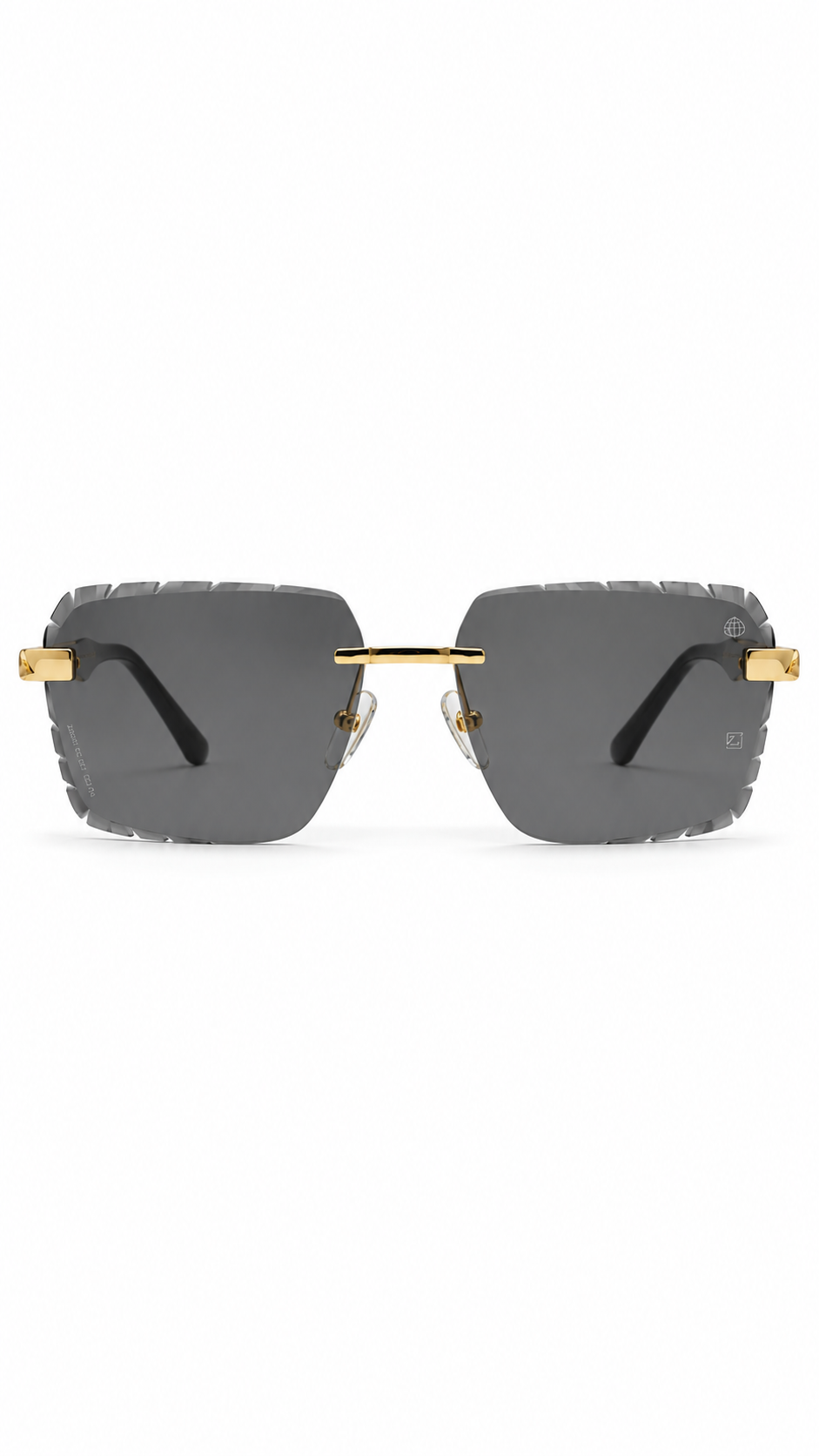 Maybach UP-RBL-Z067 Gold Rimless Square Sunglasses – Diamond-Cut Lenses