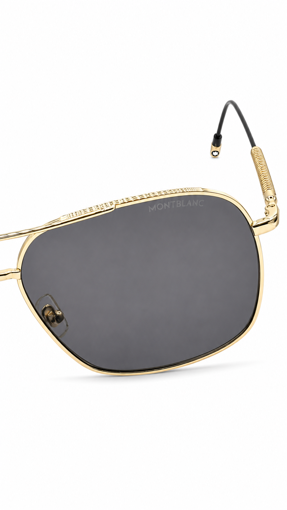 Montblanc MB0046S 002 Gold Navigator Aviator Sunglasses