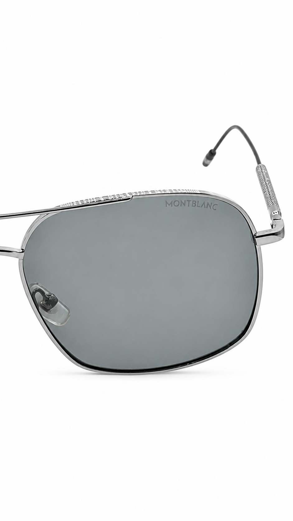 Montblanc MB0046S 001 Gunmetal Navigator Aviator Sunglasses