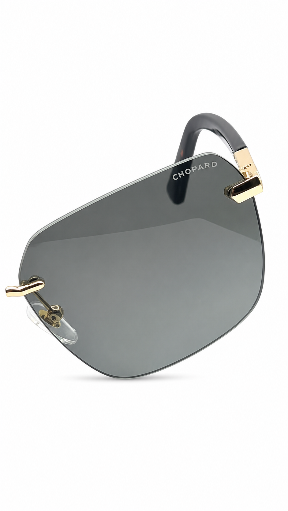 Chopard SCHG-62 Co.05 Gold & Havana Rimless Square Sunglasses