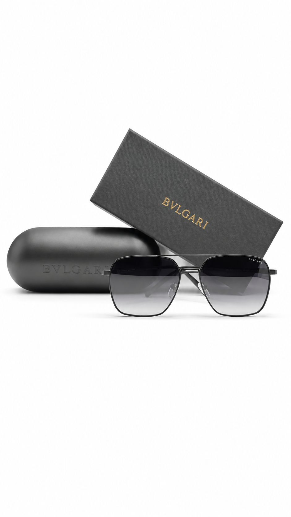 Bvlgari BV 40019 Co.01 Matte Black Aviator Sunglasses