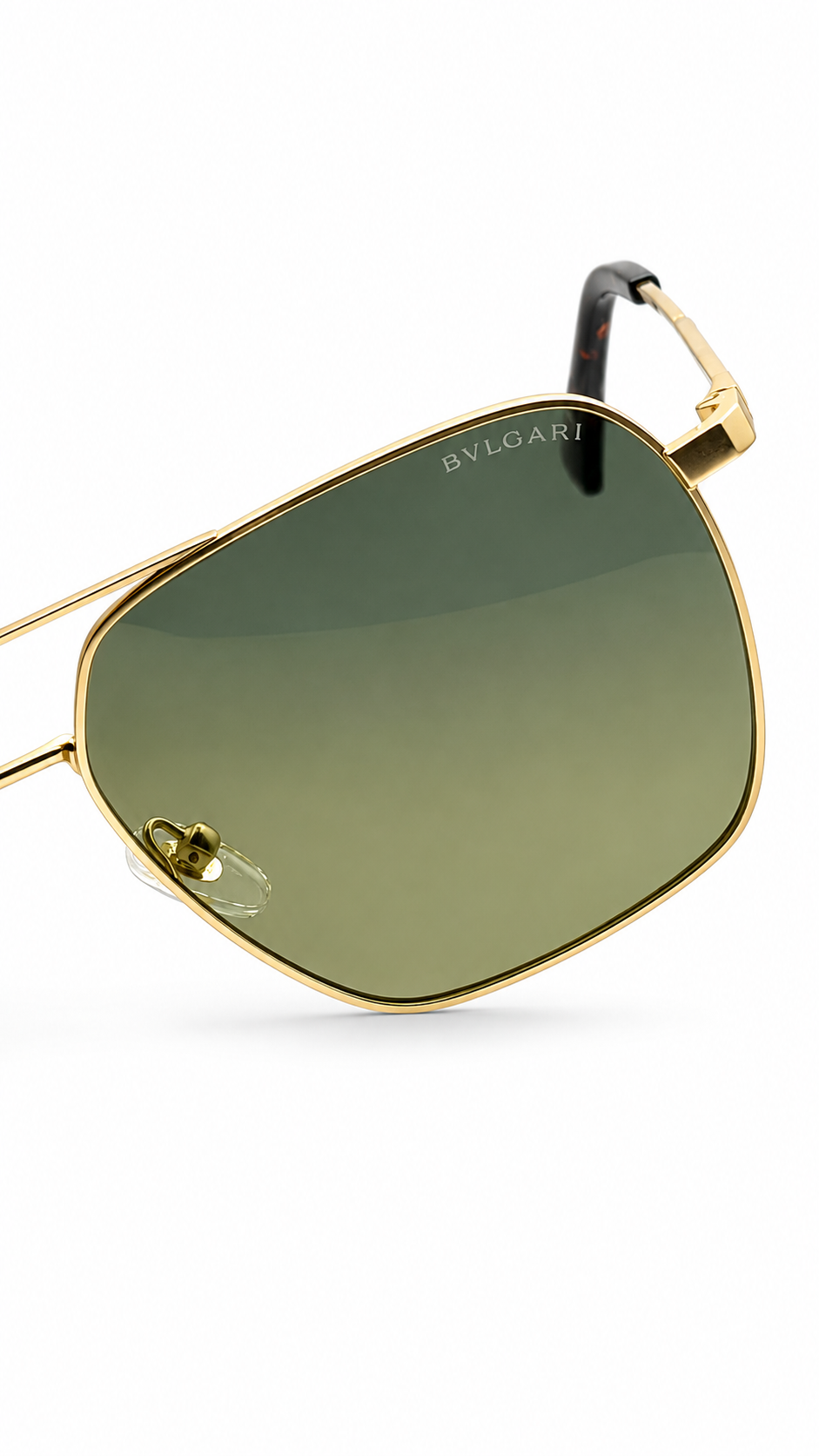 Bvlgari BV 40019 Co.05 Gold Square Aviator Sunglasses