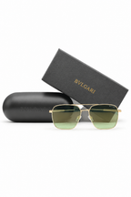 Bvlgari BV 40019 Co.05 Gold Square Aviator Sunglasses