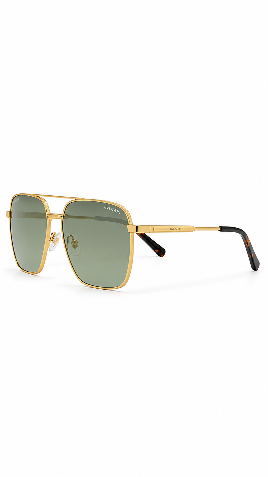 Bvlgari BV 40019 Co.05 Gold Square Aviator Sunglasses