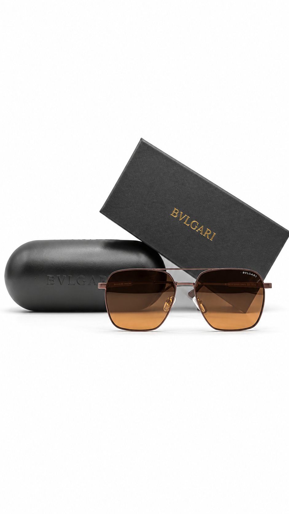 Bvlgari BV 40019 Co.04 Gunmetal Square Aviator Sunglasses