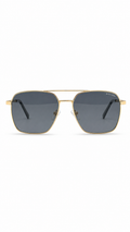 Bvlgari BV 40019 Co.05 Gold Square Aviator Sunglasses – Grey Lenses