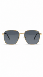 Bvlgari BV 40019 Co.05 Gold Square Aviator Sunglasses – Grey Lenses