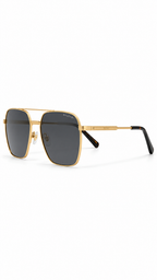 Bvlgari BV 40019 Co.05 Gold Square Aviator Sunglasses – Grey Lenses