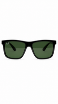 Ray-Ban 8357 Black Rectangular Sunglasses with Classic Green Lenses (52mm)