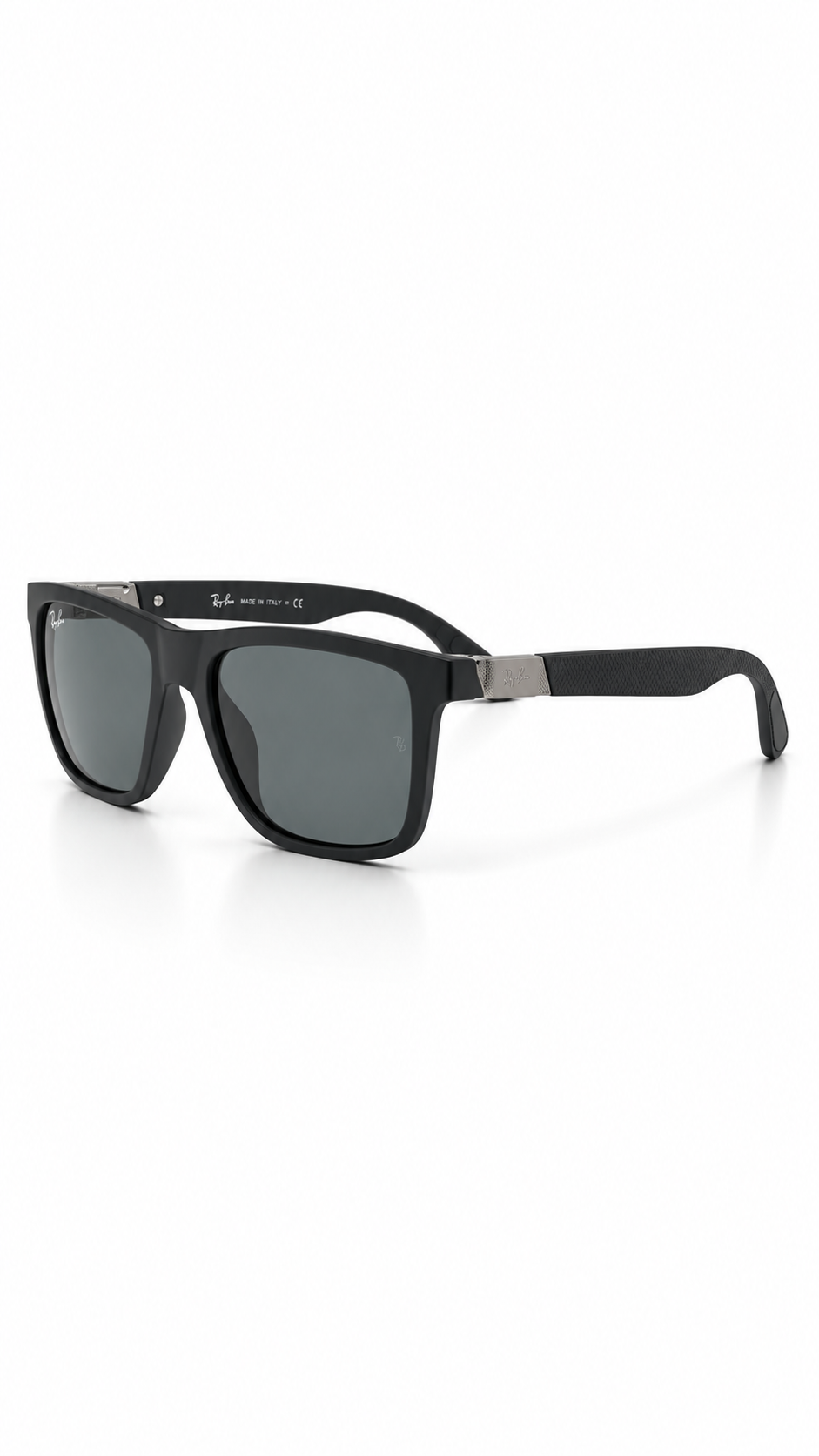 Ray-Ban 8357 Matte Black Rectangular Sunglasses (52mm)