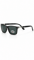 Persol 3010 Glossy Black Rectangular Sunglasses – Dark Grey Lenses (53mm)