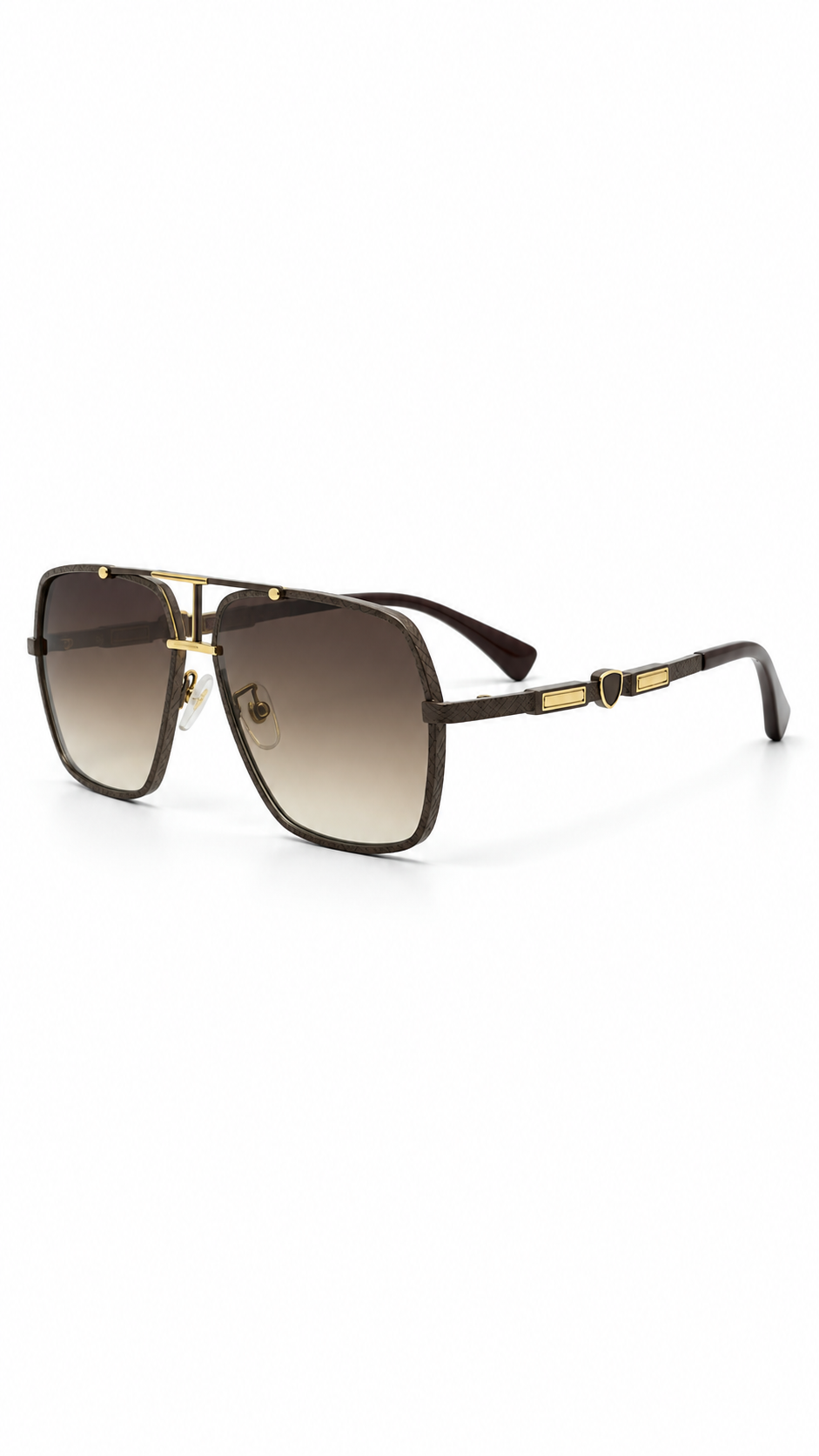 Ferrari 3527 C2 Double Bridge Navigator Sunglasses – Gradient Brown Lenses