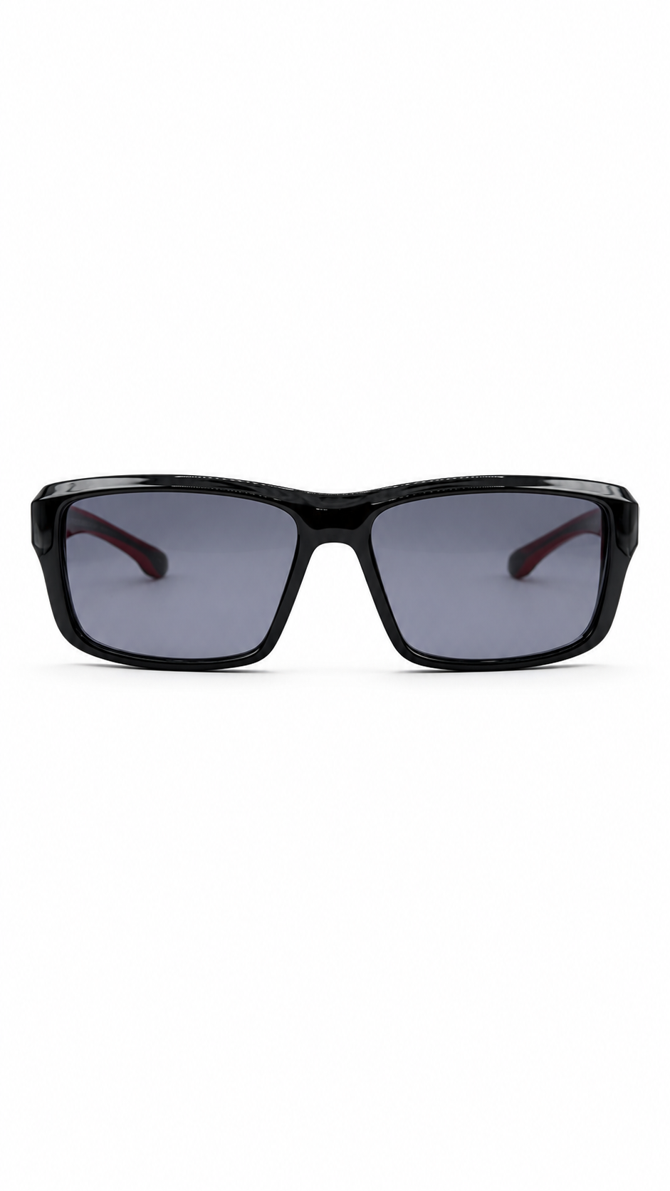specsaver Glossy Black Sport Rectangular Sunglasses – Grey Lenses