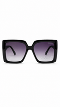 Gucci 338806 Square Oversized Sunglasses – Black Frame with Teal Temples (54mm)