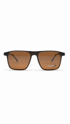 Ray-Ban RX8065 Matte Brown Square Optical Frames with Polarized Clip-On Lenses (54mm)