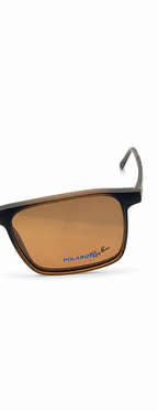 Ray-Ban RX8065 Matte Brown Square Optical Frames with Polarized Clip-On Lenses (54mm)