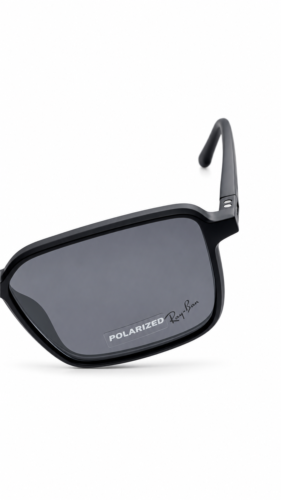 Ray-Ban RX8089 Matte Black Square Optical Frames with Polarized Clip-On Lenses (54mm)