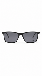Ray-Ban RX7056 Matte Black Square Optical Frames with Polarized Clip-On Lenses (53mm)