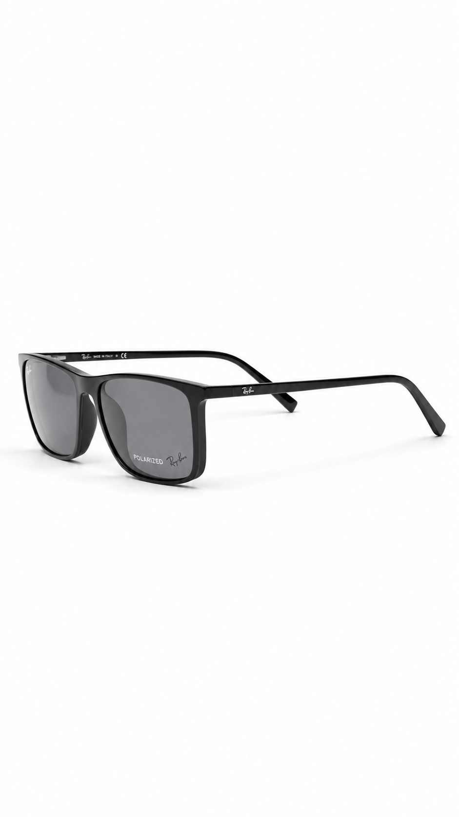 Ray-Ban RX7056 Matte Black Square Optical Frames with Polarized Clip-On Lenses (53mm)