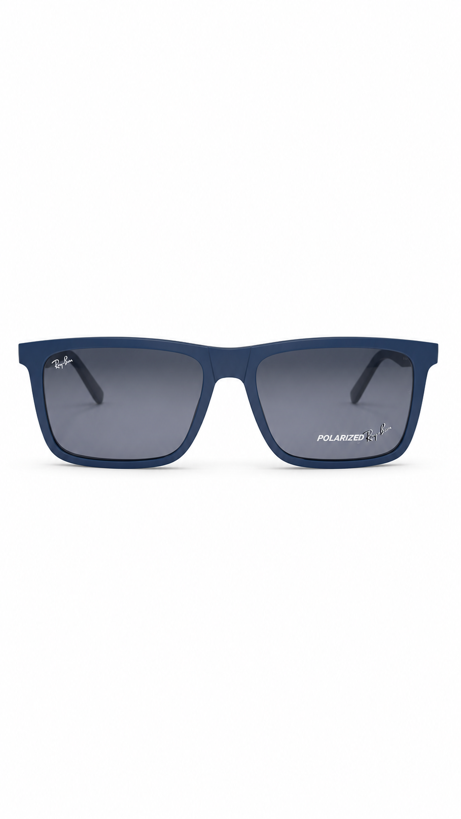 Ray-Ban RX8088 Matte Blue Square Optical Frames with Polarized Clip-On Lenses (55mm)