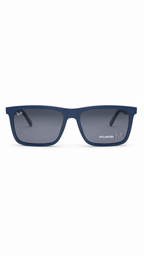 Ray-Ban RX8088 Matte Blue Square Optical Frames with Polarized Clip-On Lenses (55mm)