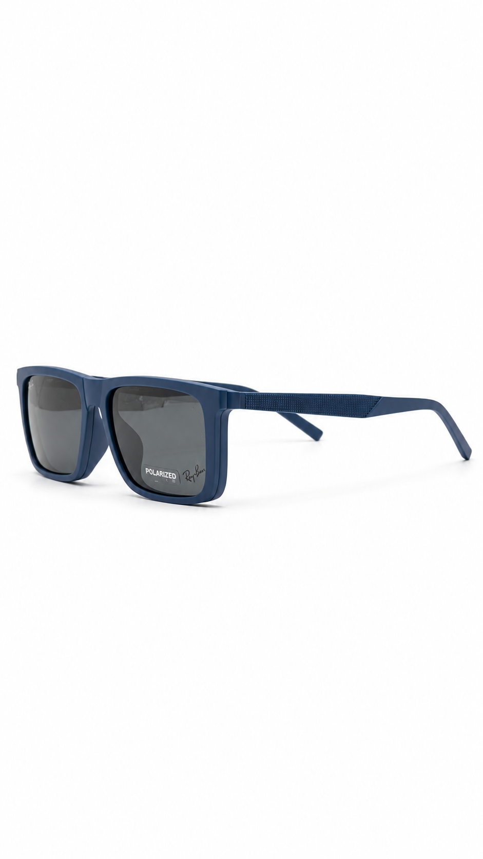Ray-Ban RX8088 Matte Blue Square Optical Frames with Polarized Clip-On Lenses (55mm)